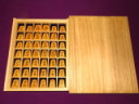 大竹竹風作菱湖御蔵島黄楊根杢盛上将棋駒 新品　展示用大型桐平箱付(KS1264)